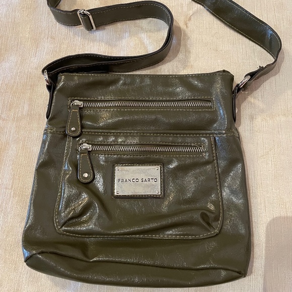 Franco Sarto Olive Leather Green Purse Crossbody  Shoulder Strap Bag - Picture 1 of 3
